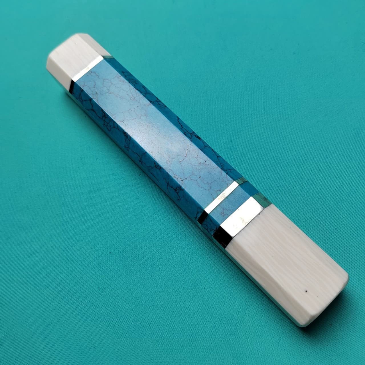 Japanese Style Octagonal Turquoise Material 16CM Handle Making Chief Knife Diy