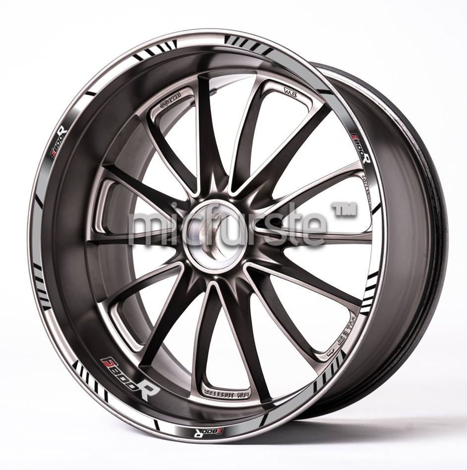 BMW F800R motorcycle wheel decals 12 rim stickers set stripes f800 R GRAY