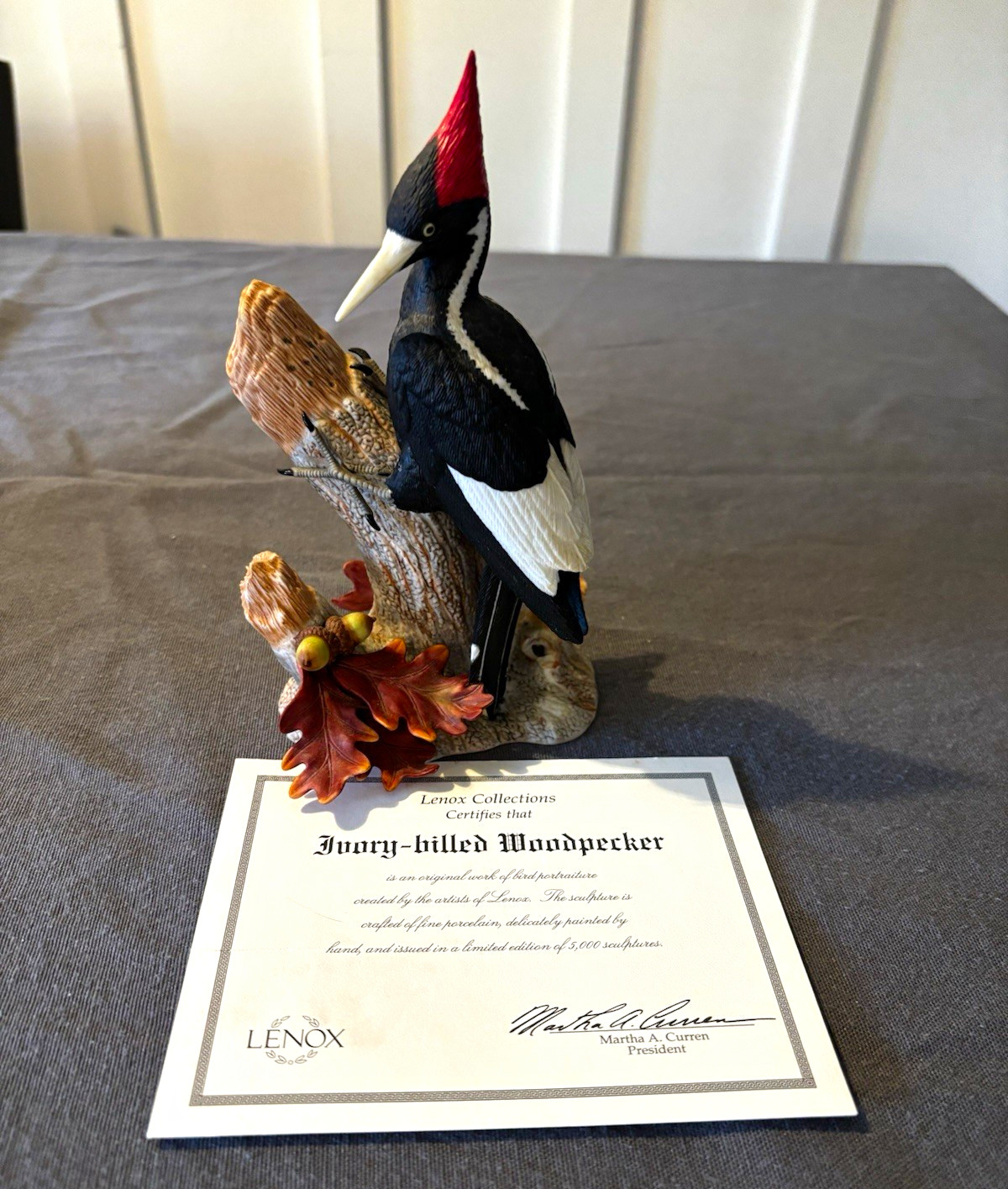 Lenox Ivory-billed Woodpecker 1999 Figurine Limited Ed Garden Collection w/ COA