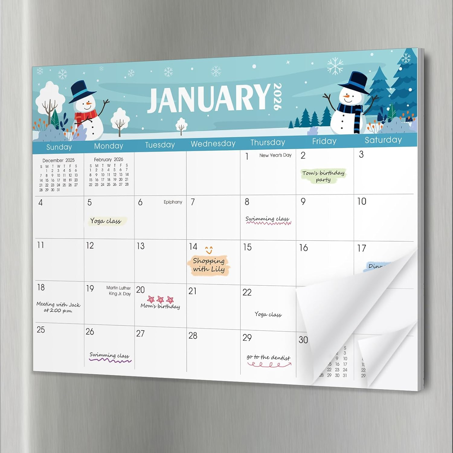 Magnetic Calendar for Refrigerator, Fridge Calendar 2026-2027– 11″ X 8.5″, 20 Mo