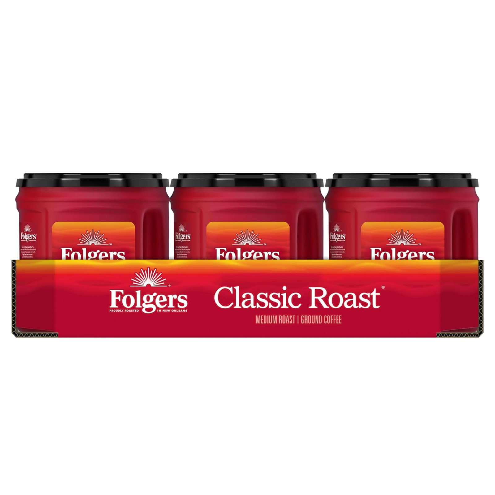 Folgers Classic Roast Ground Coffee Medium Roast 25.9 oz Canister Breakfast ( 2P