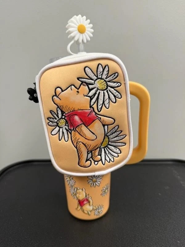 New Disney Parks Travel Tumbler Exclusive 30oz With Zip Case Winnie The Pooh