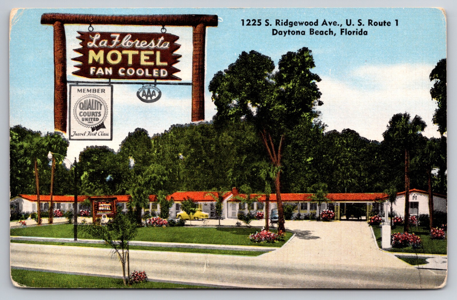 La Floresta Motel Daytona Beach Florida c1940 Postcard