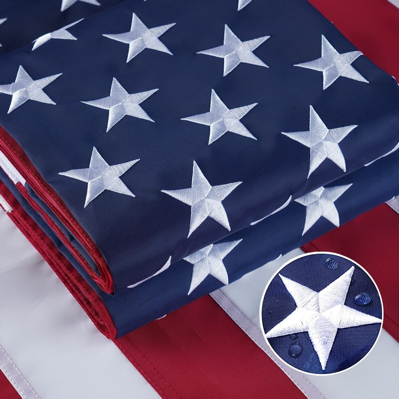 US American Flag 3×5 Made in Luxury USA Embroidered United States Flag Outdoor