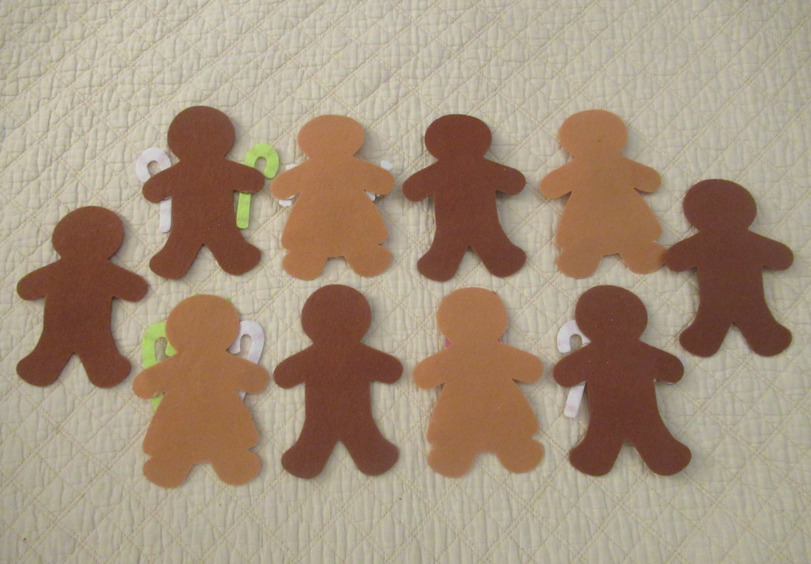 Felt Hand-Decorated Gingerbread Men (10 Set)