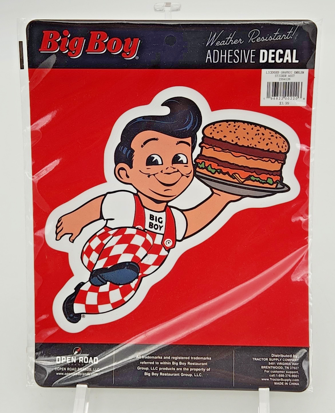 Big Boy with Burger Weather Resistant Adhesive Decal – 5″ Sticker