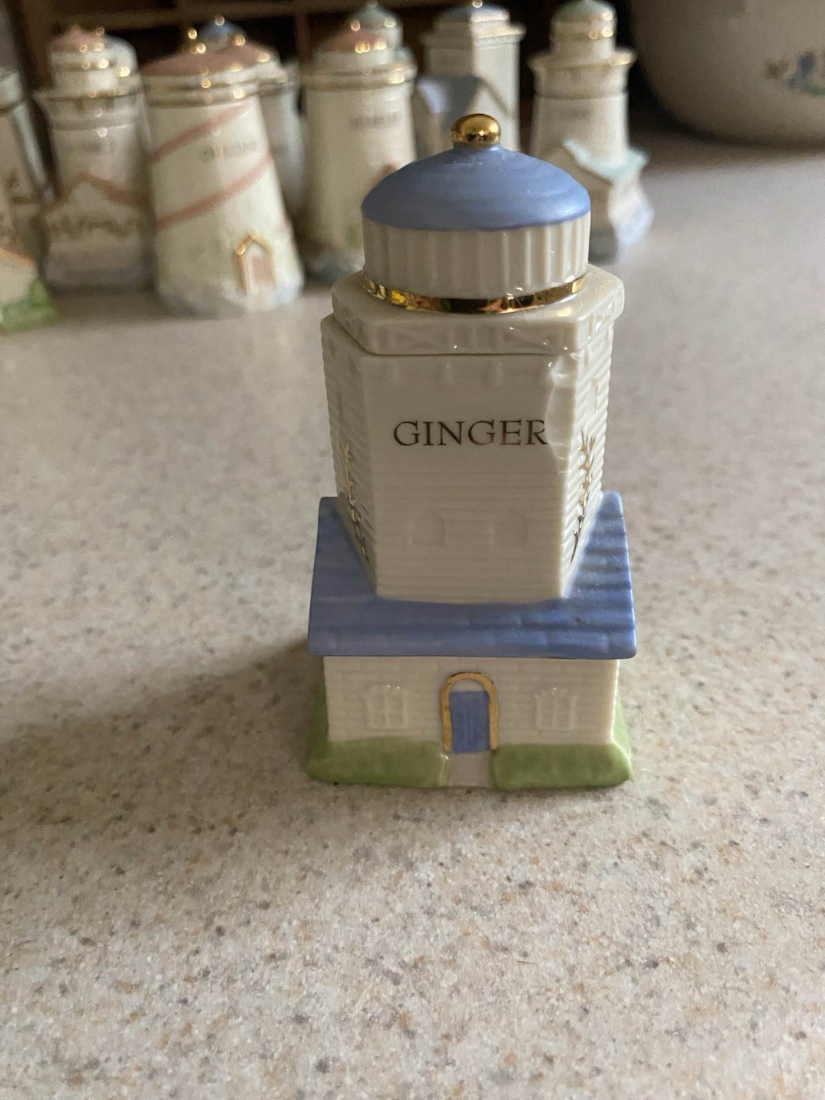 Lenox Seaside Spice Jar Ginger Damaged