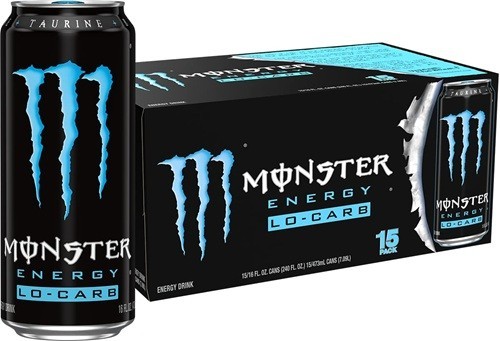 Monster Energy Lo-Carb Monster Low Carb Energy Drink 16 Ounce Pack of 15.