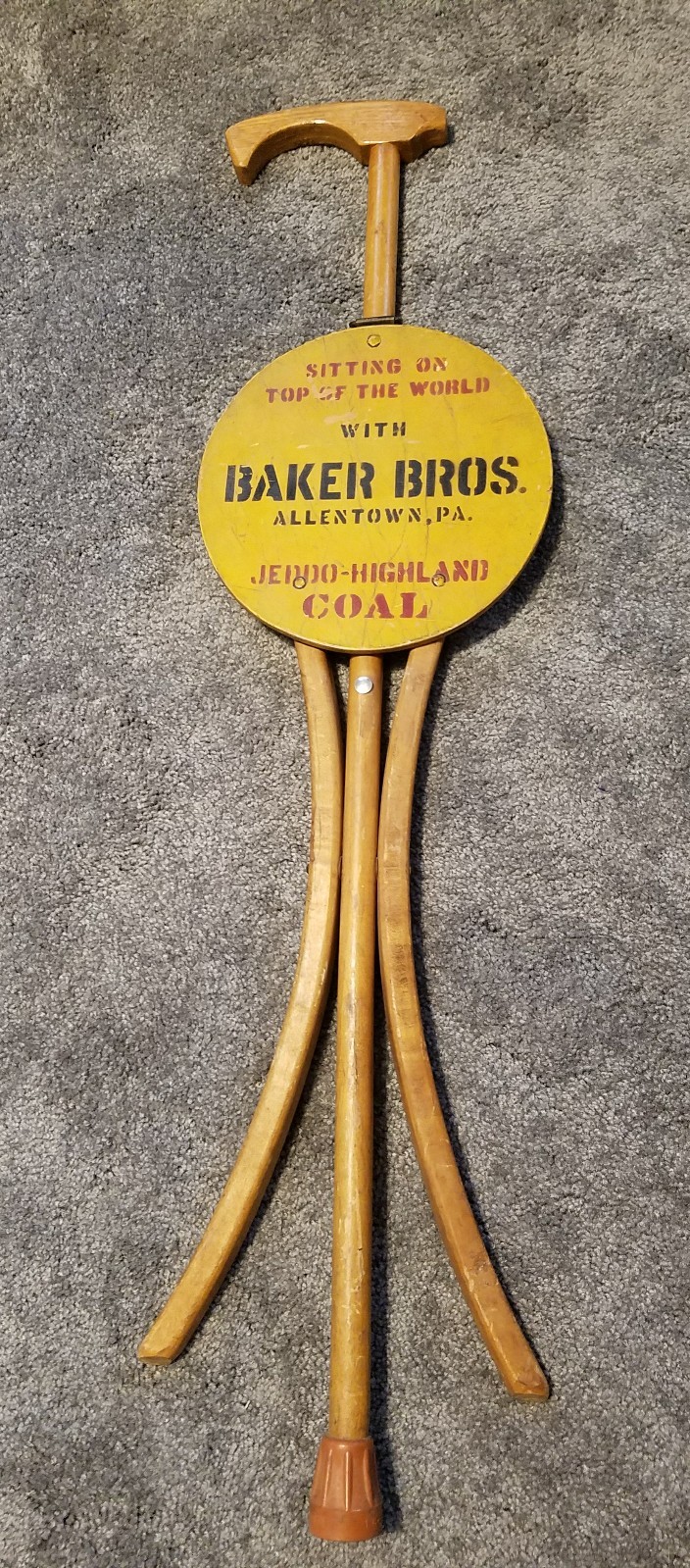 RARE VINTAGE BAKER BROTHERS ALLENTOWN PA JEDDO-HIGHLAND COAL COMPANY CANE CHAIR