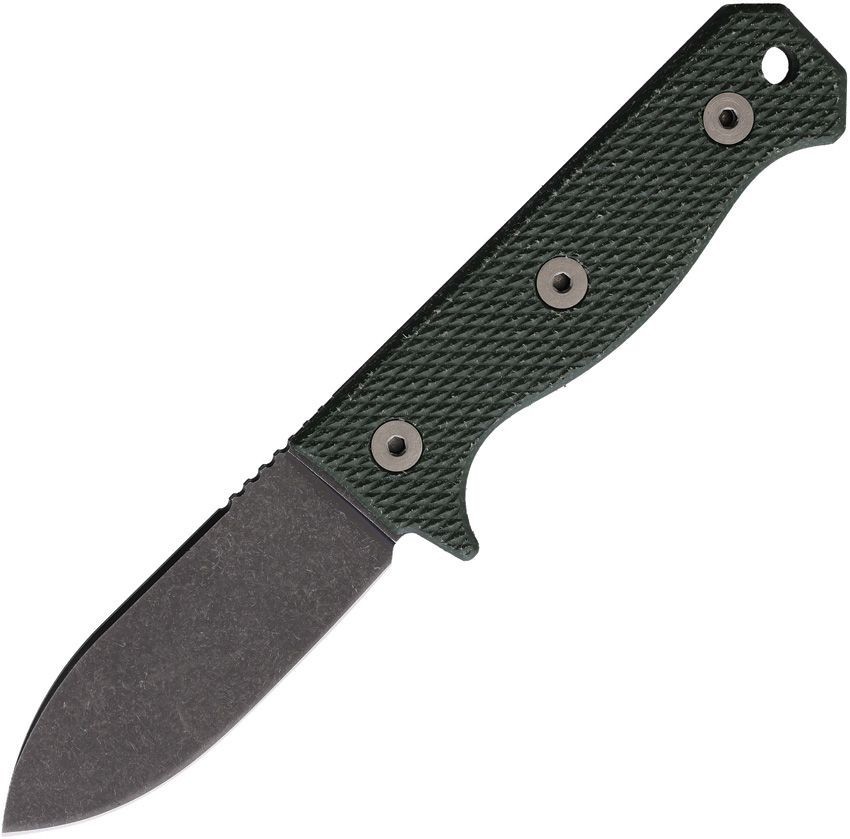 Maratac Compact R4A Slim Fixed Knife 3″ D2 Tool Steel Blade Green Micarta Handle