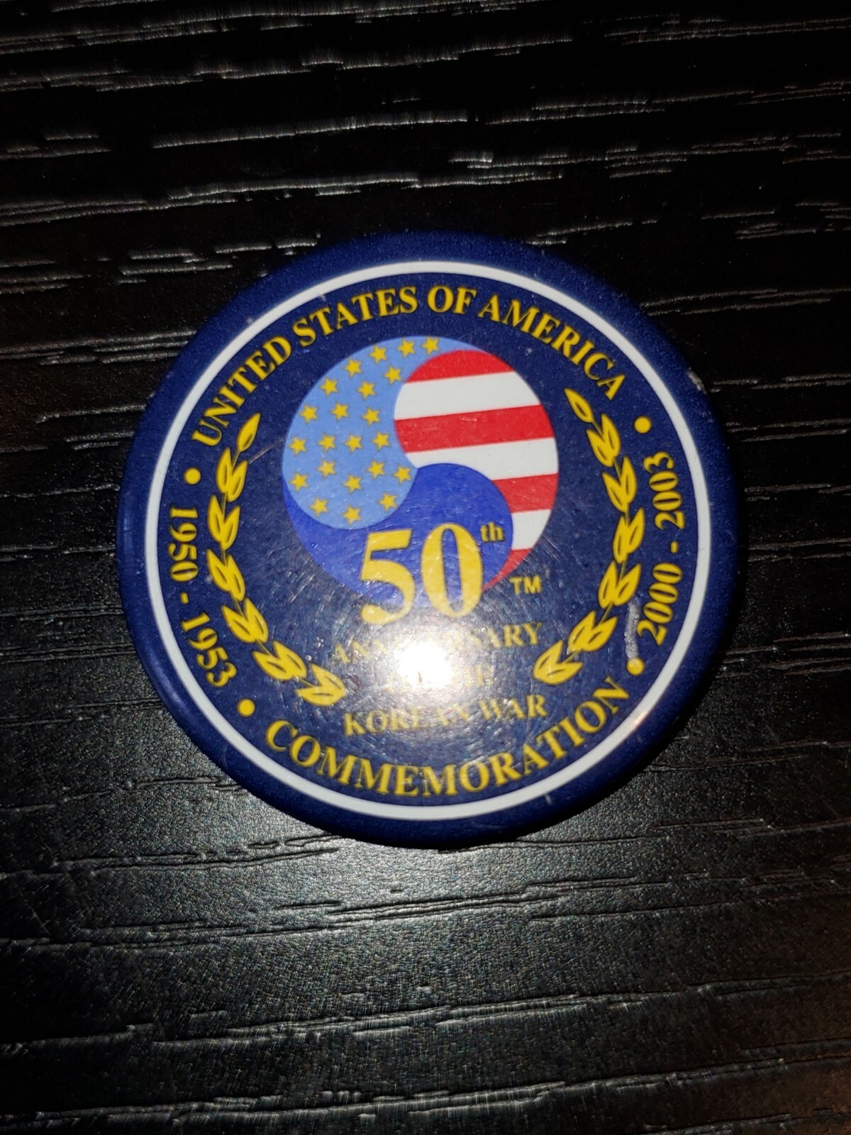 US Army Navy Marine KW Korea War 1950-53 2003 50th Anniversary Button
