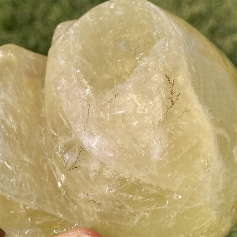 2.86LB Naturalcitrne Quartz hand Carved skull crystal Reiki healing