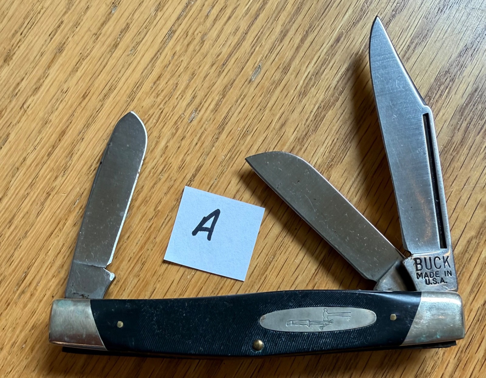 EARLY NO PATTERN NUMBER BUCK 301 STOCKMAN KNIFE USED N15****