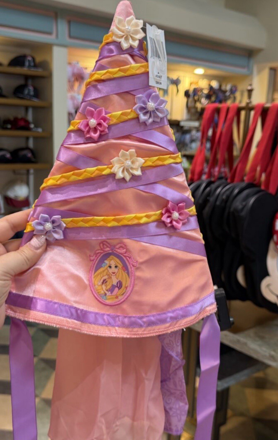 Disney Parks 2026 Rapunzel Braid & Ribbon Princess Hat With Veil New