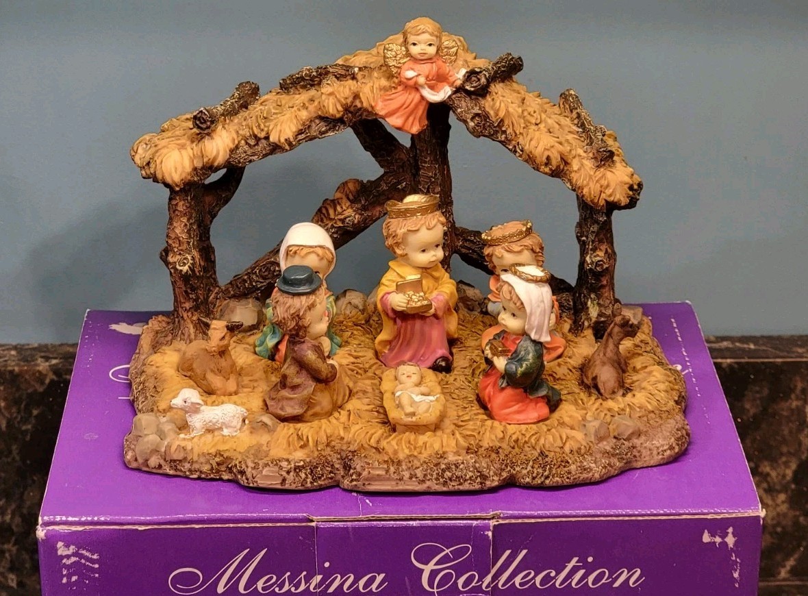 Vintage 1990s Child Nativity Scene by Messina Elegant Gifts Christmas Decor NOS