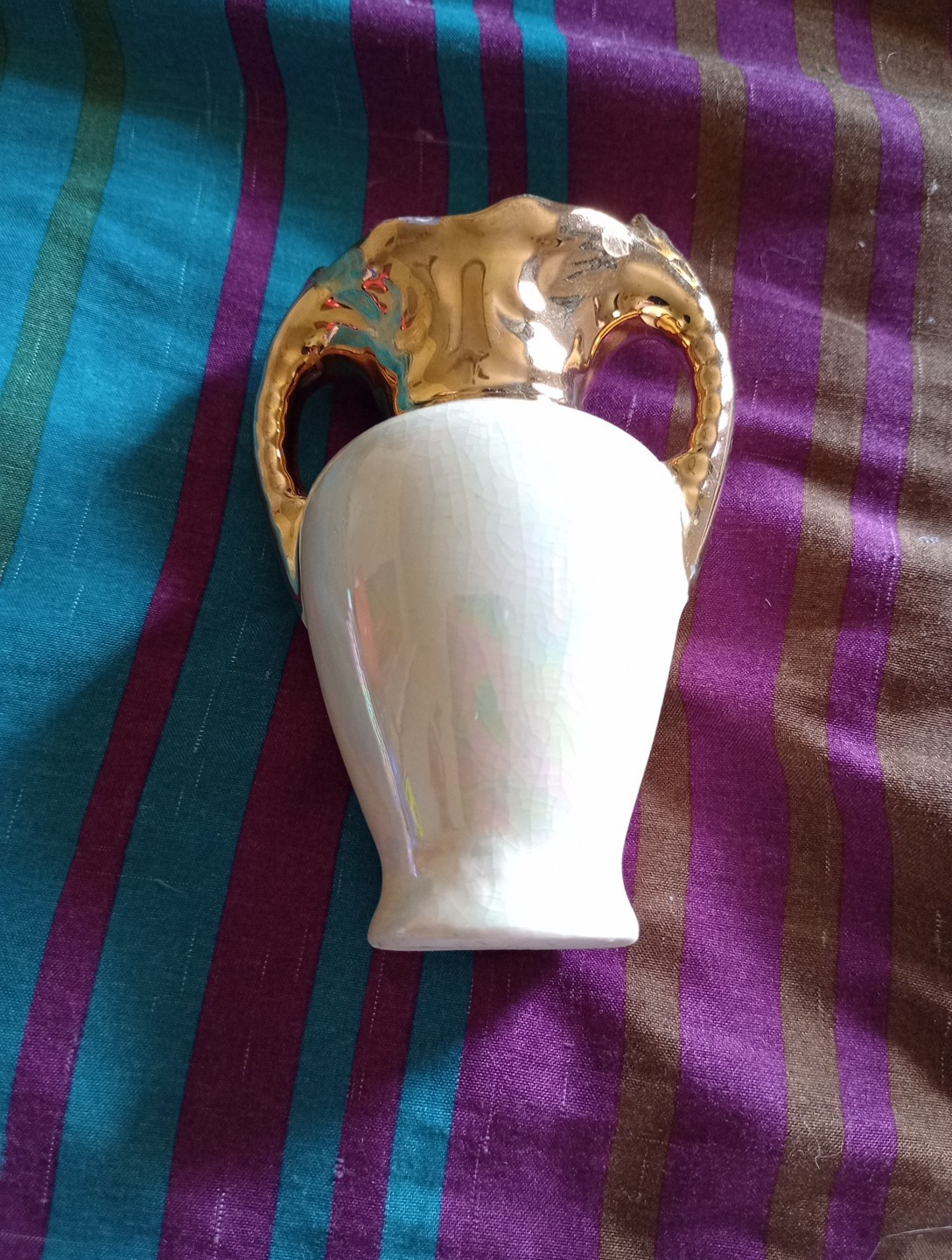 Vintage Elegant Ceramic Pitcher With Gold Trim