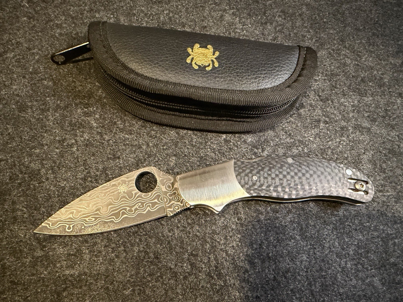SPYDERCO CALY 3 DAMASCUS Sprint Run! SUPER RARE & DISCONTINUED