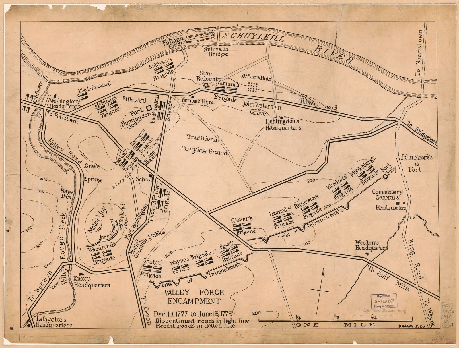 Valley Forge Encampment 1777 Vintage Military History Map Photo Reprint