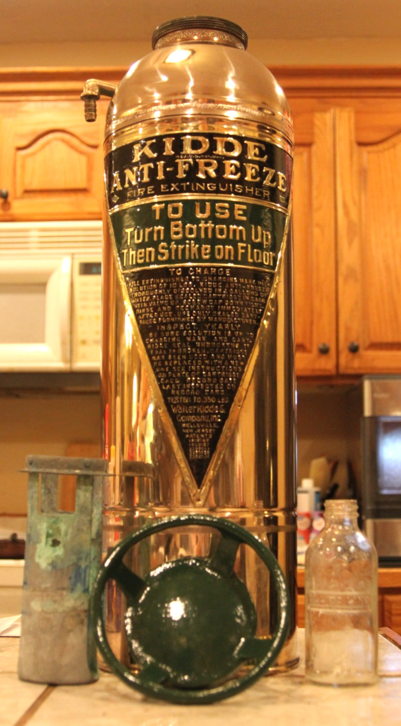 Vintage Antique “KIDDE ANTI-FREEZE” Brass Copper Extinguisher-Polished Restored
