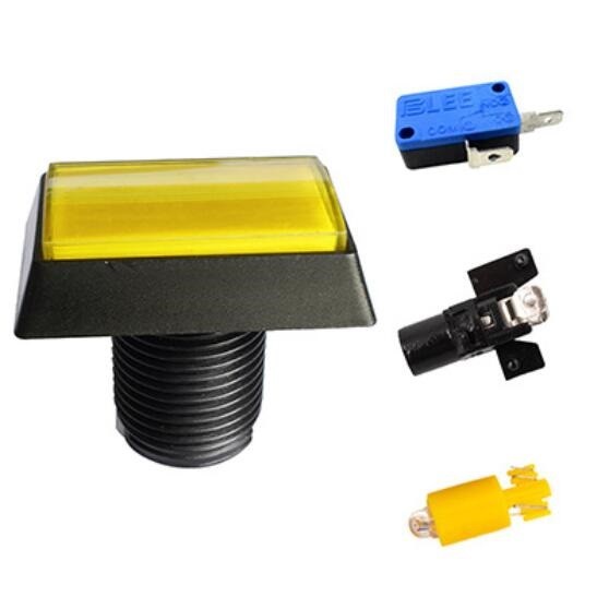 30*50mm Arcade Square Rectangle Buttons LED Push Illumilated W/ Microswitch