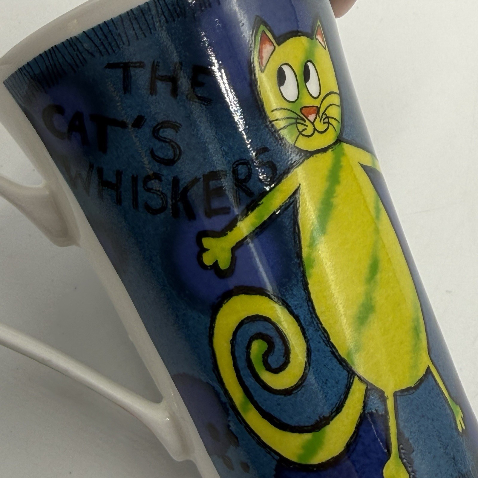 Roy Kirkham Crazy Cats Two Coffee Mugs Bone China England Cats Whiskers Fat Cat