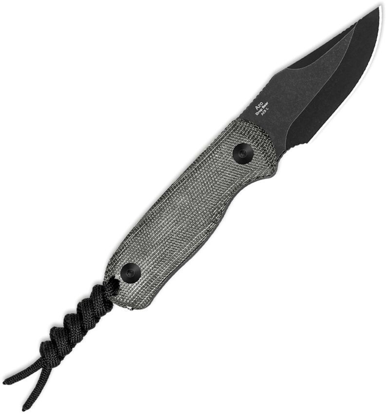 Kizer Cutlery Drop Bear Fixed Knife 2.63″ Black AEB-L Steel Blade Micarta Handle