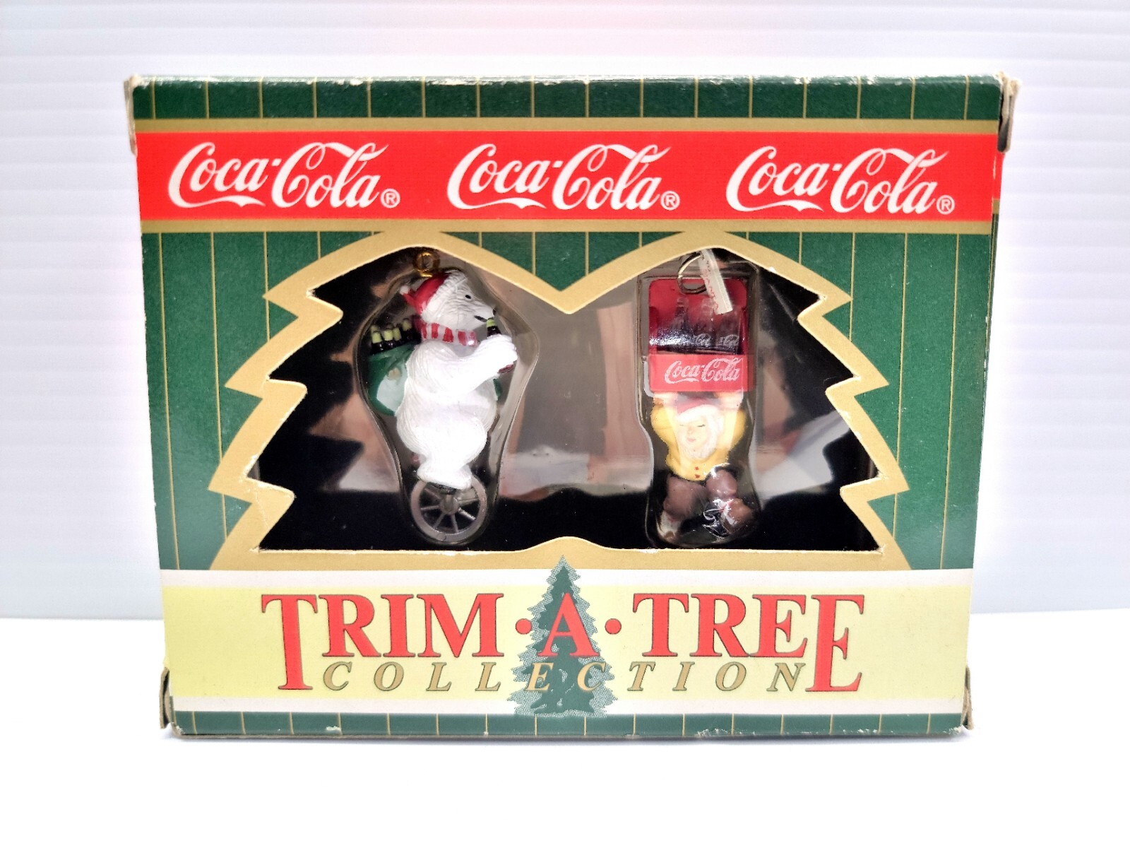 Coca-Cola Trim A Tree Collection 1996 Christmas Ornaments Polar Bear Santa’s Elf