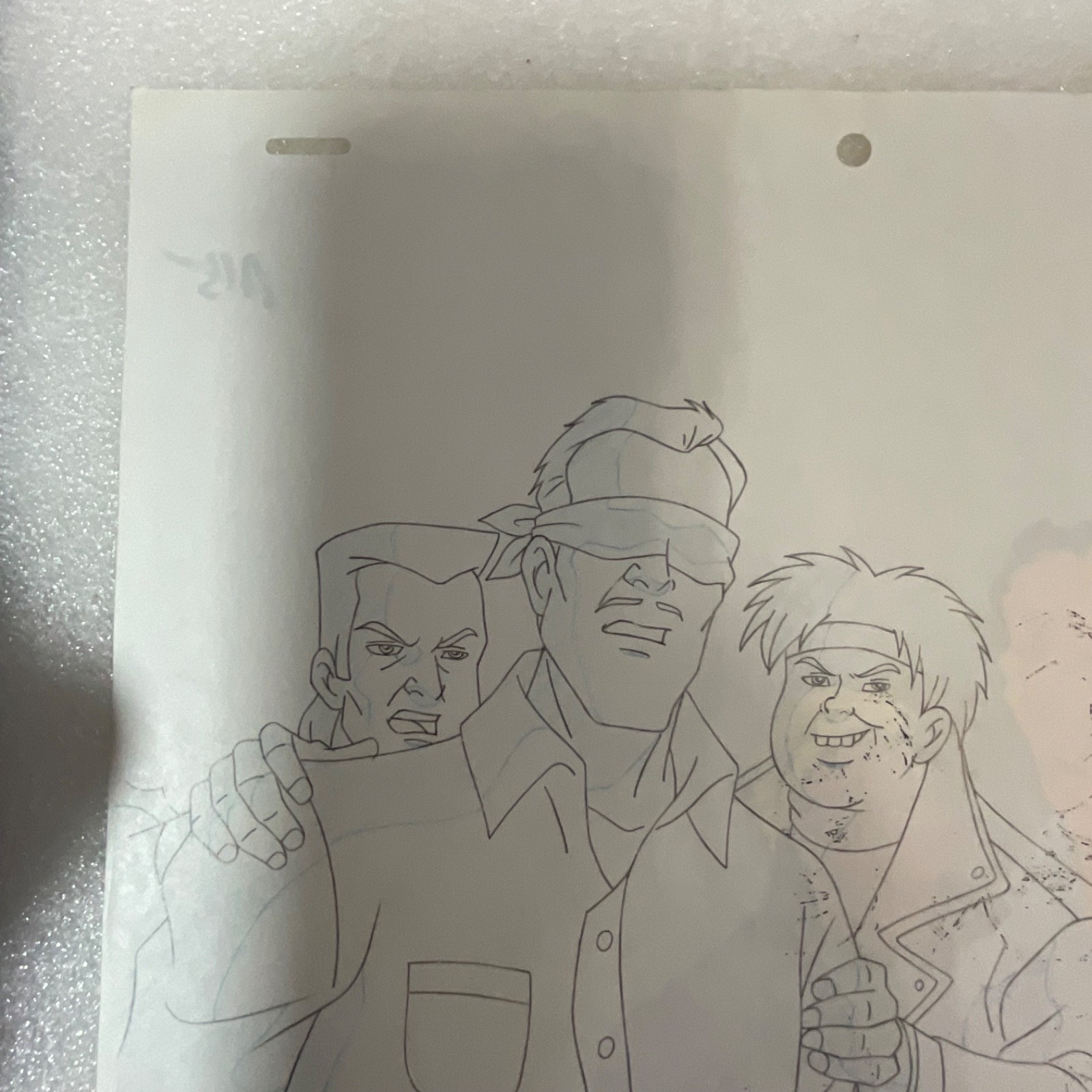 Animated Production Art Cel with Original Pencil Drawing 12 in x 10 in