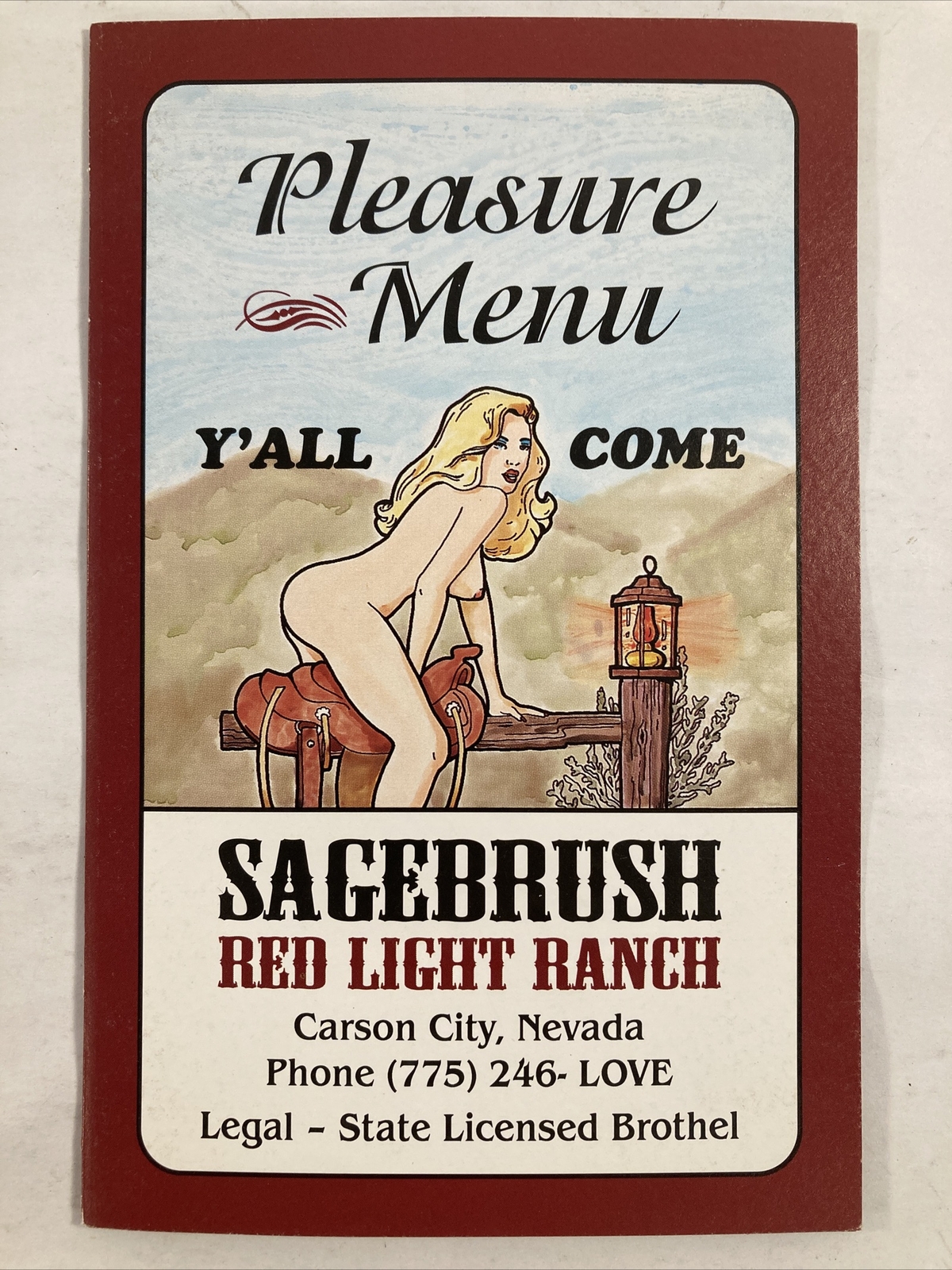 Sagebrush – Red Light Ranch – Pleasure Menu – Carson City, Nevada – Brothel