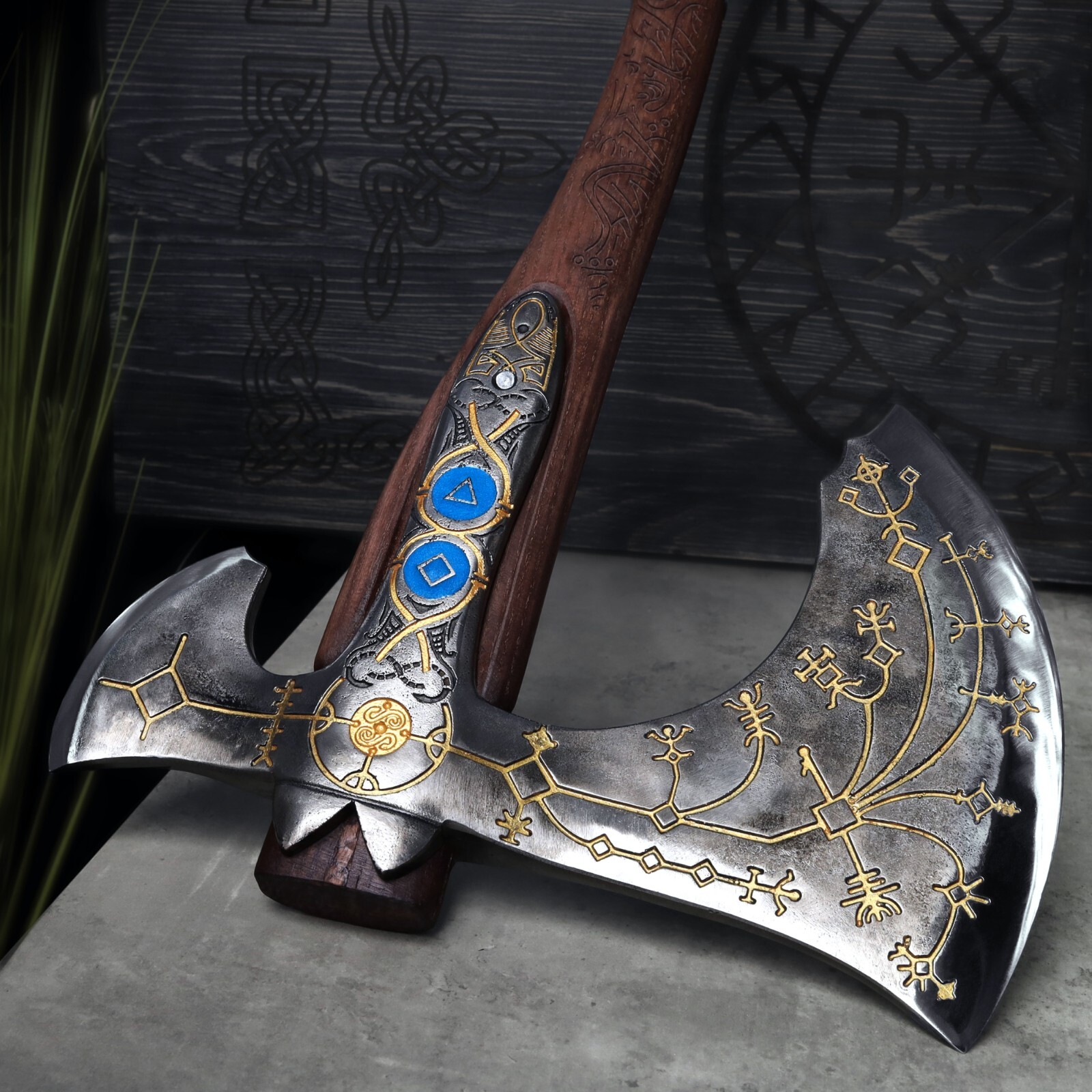 Leviathan Axe Kratos ax GOW Hand-forged Carbon steel W108 Cosplay 36″ 9lb 4.2kg