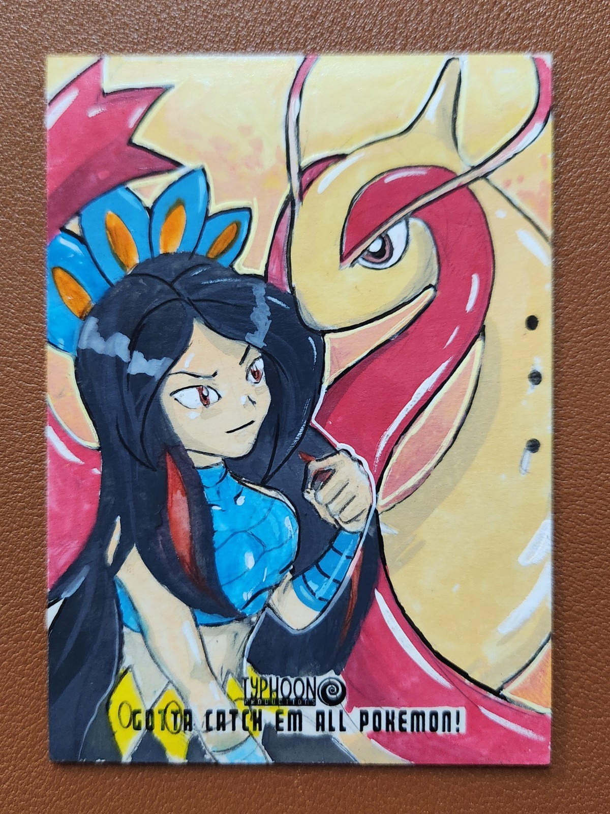 Lucy & Milotic Pokemon Fantasy PSC Trainer Sketch Card Varon Moreno Full Art TCG