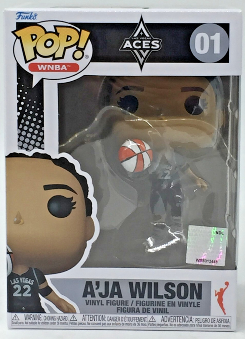 Funko Pop! WNBA Las Vegas Aces A’ja Wilson #1 With Pop Protector