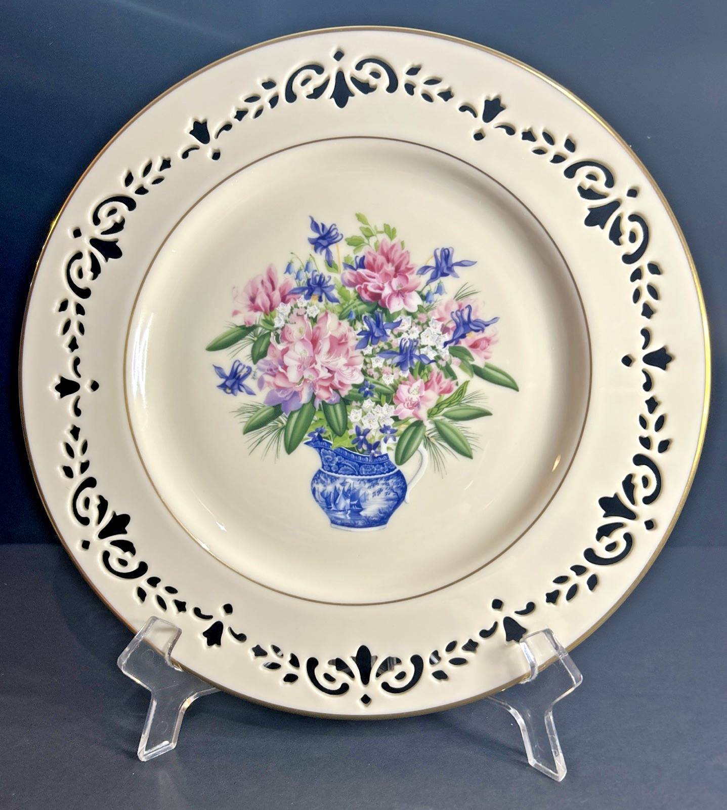 Lenox Colonial Bouquet Rhode Island 13th Colony 1998 10.5″ Collector Plate USA
