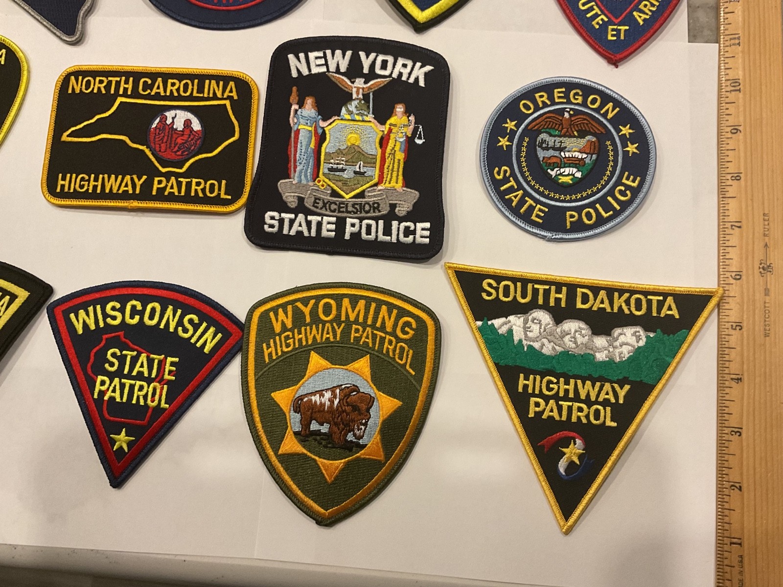 Police collectors patch set 50 pieces all different state patches. Full Size New