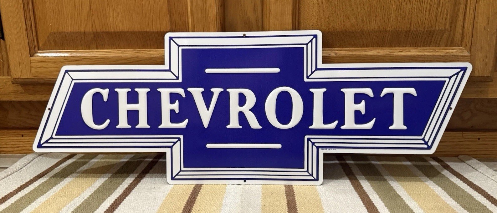 Chevrolet Sign Bow Tie Metal Chevy Auto Garage Gas Oil Parts Man Cave Bar Decor