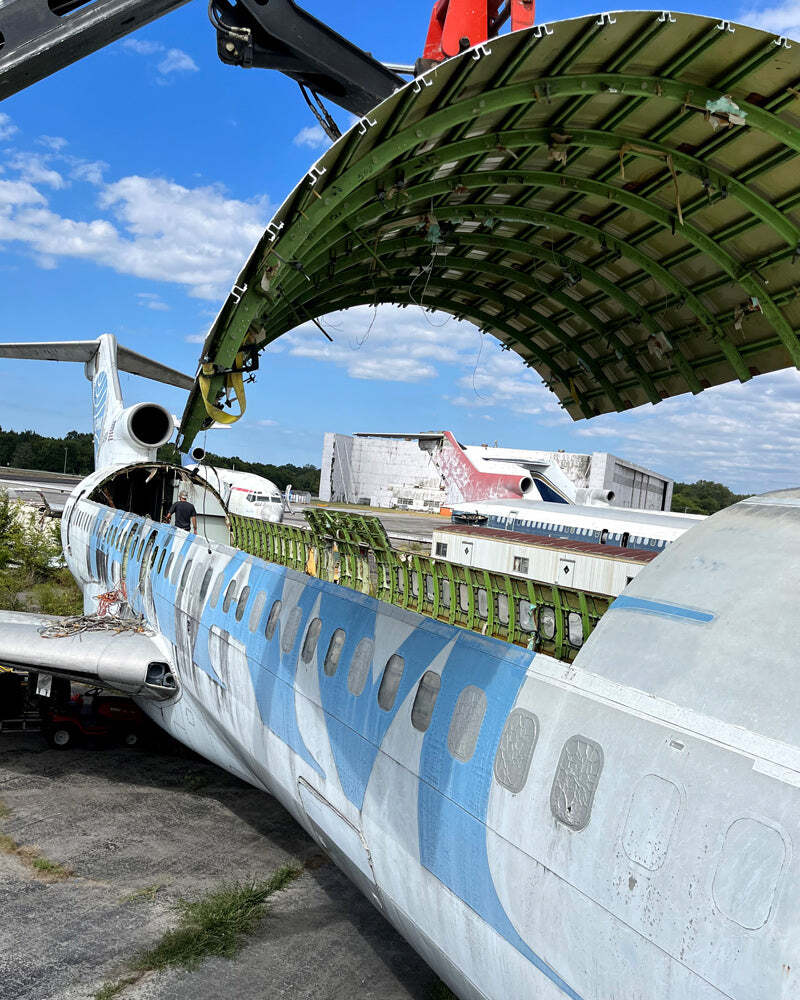Pan Am American Boeing 727-200 Tail #N385PA Blue Aluminum Jet Plane Skin Bag Tag