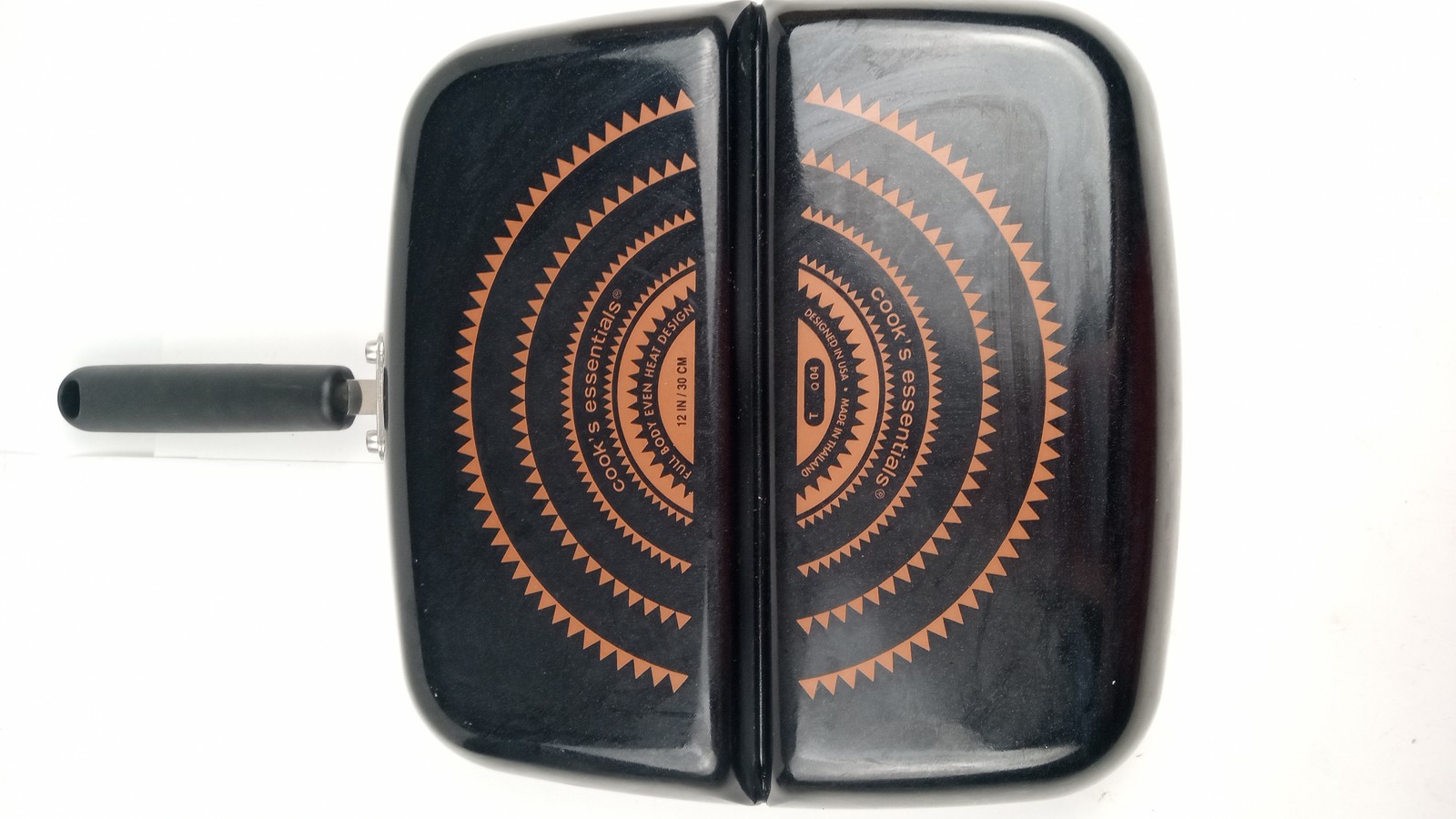 Cook’s Essentials TQ04 12″ Divided Square Skillet Split Fry Pan Black T Q 04