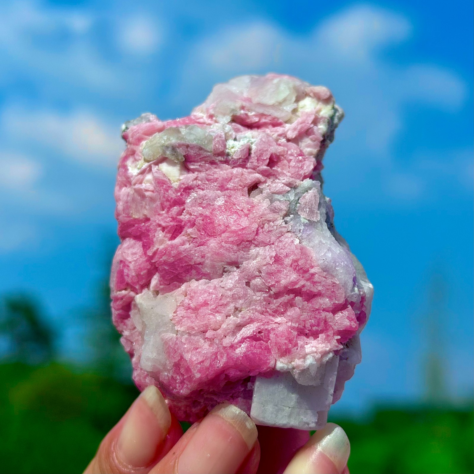 170G AAAGrade/Natural Rhodochrosite with Pyrite Crystal Rough Specimen Healing