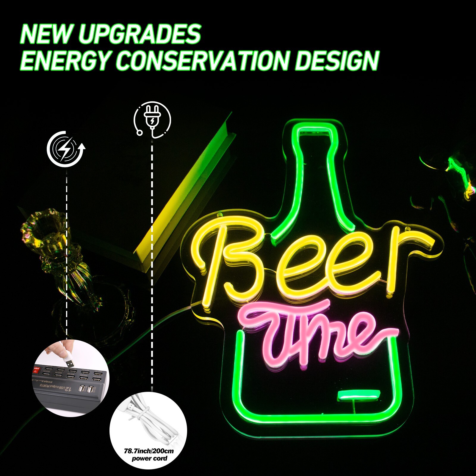 Dimmable Beer Themed Neon Sign – LED Bar Light for Man Cave Home Club Wall Decor