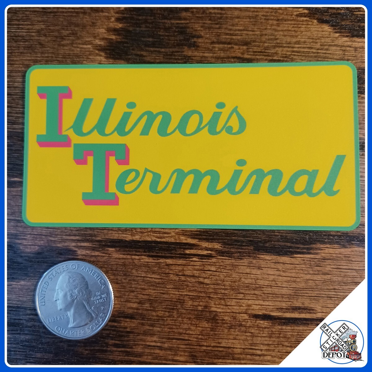 Illinois Terminal Railroad laminated die-cut vinyl sticker