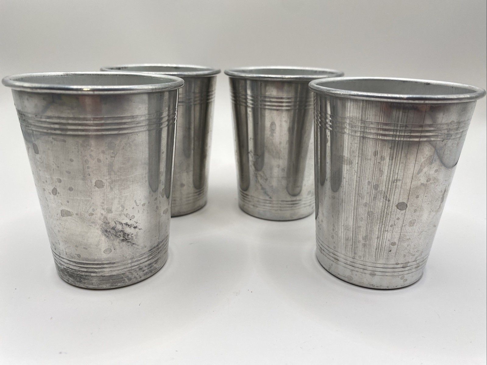 4 Pcs Aluminum Tumblers Drinking Glasses Vintage Retro Metal Cup