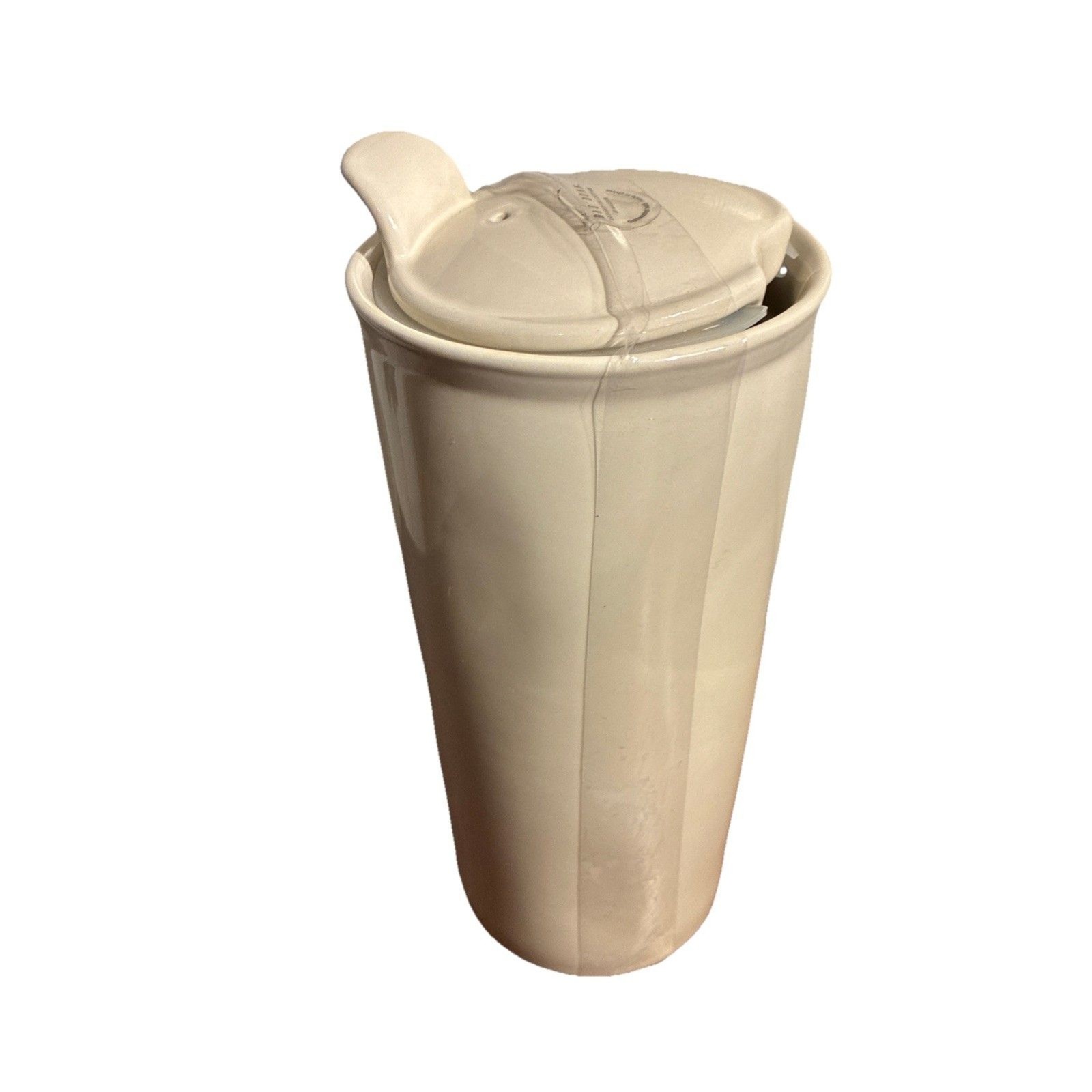 Rae Dunn Artisan Collection Ceramic Travel Tumbler W/ “ZEN” And Lid, 7”. New