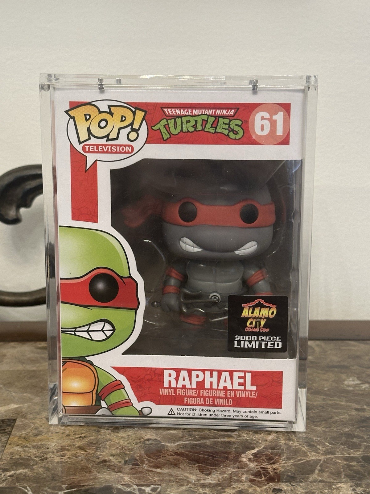 Funko Pop! TMNT #61 Raphael(Grayscale) Alamo City Comic Con 2000 Pcs W/Protector