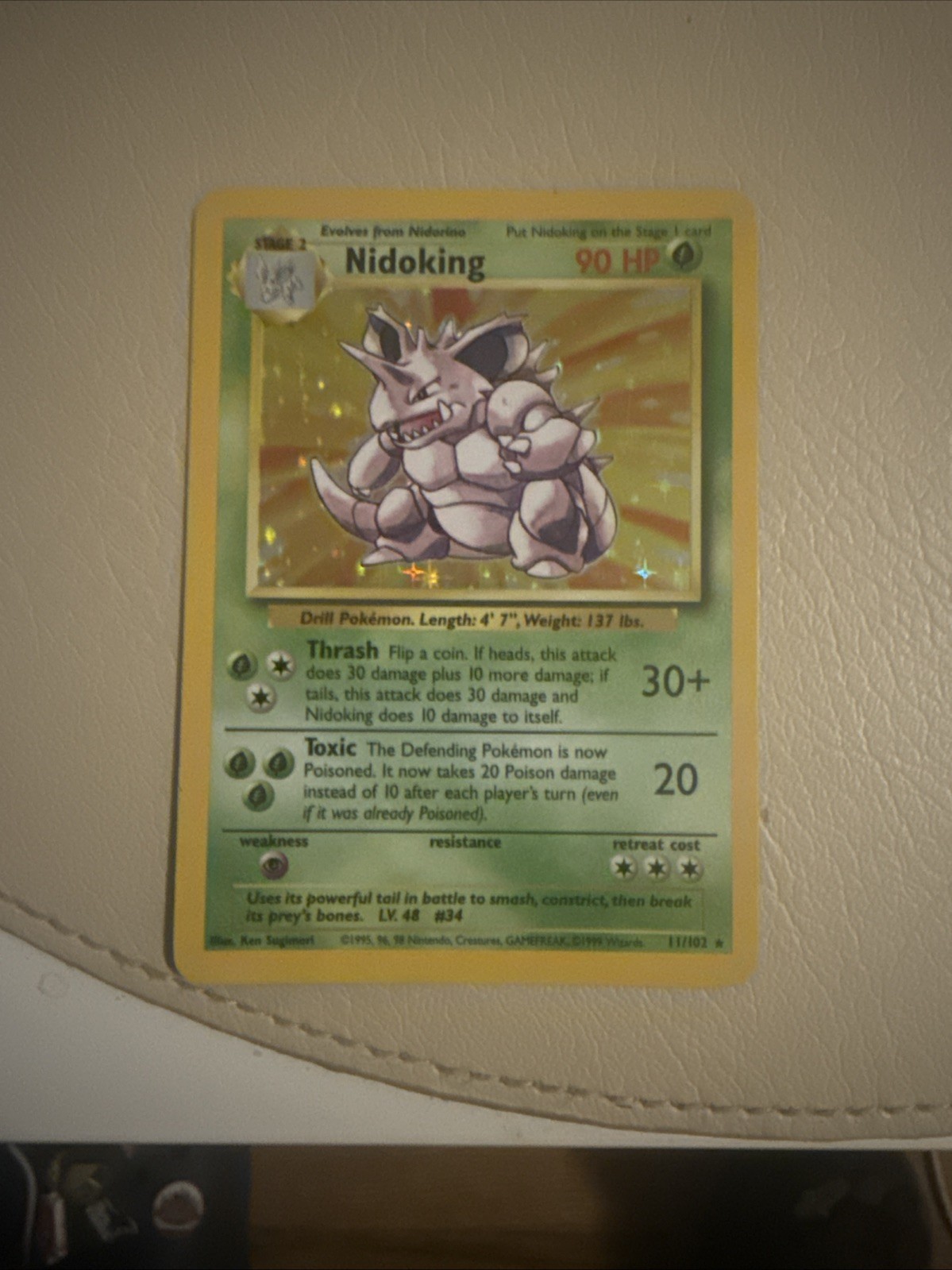 Pokémon Nidoking Base Set (Unlimited) Holofoil Card 11/102 UNGRADED
