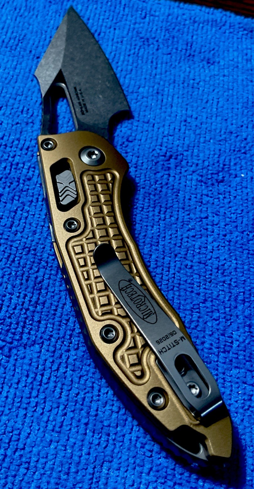 NEW Microtech M-Stitch RAM-LOK Frag Pattern Tan 169MRL-10FRTA + Extras