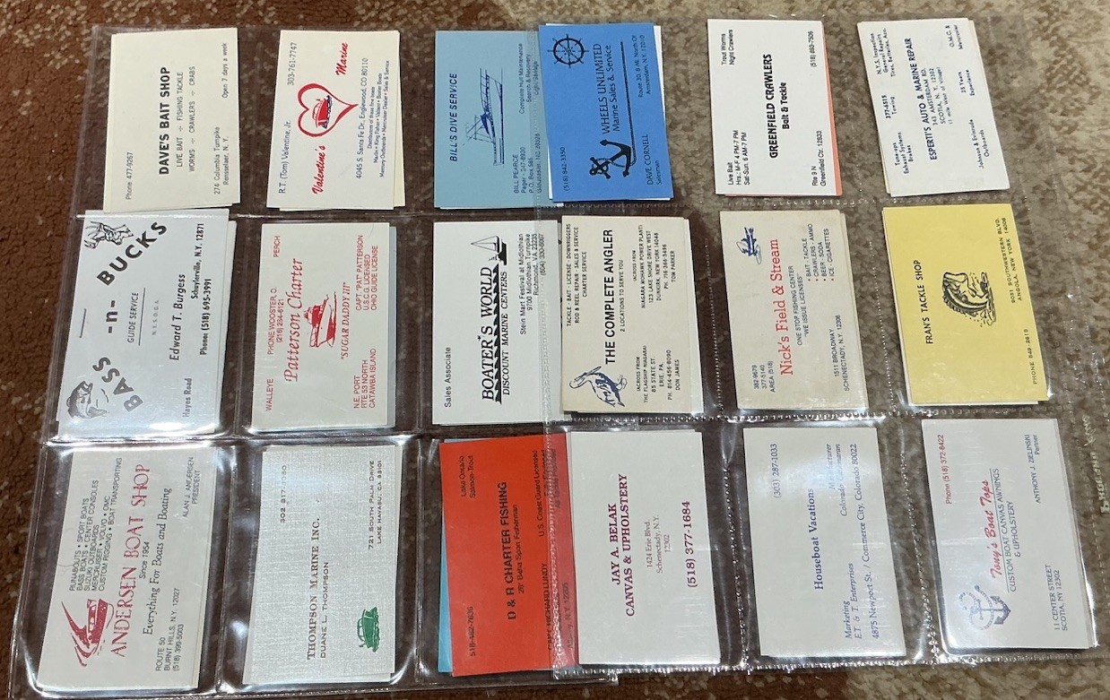 Marine Related Business Cards in Sleeves Marines/Yacht Sales/Charters LOT of 44