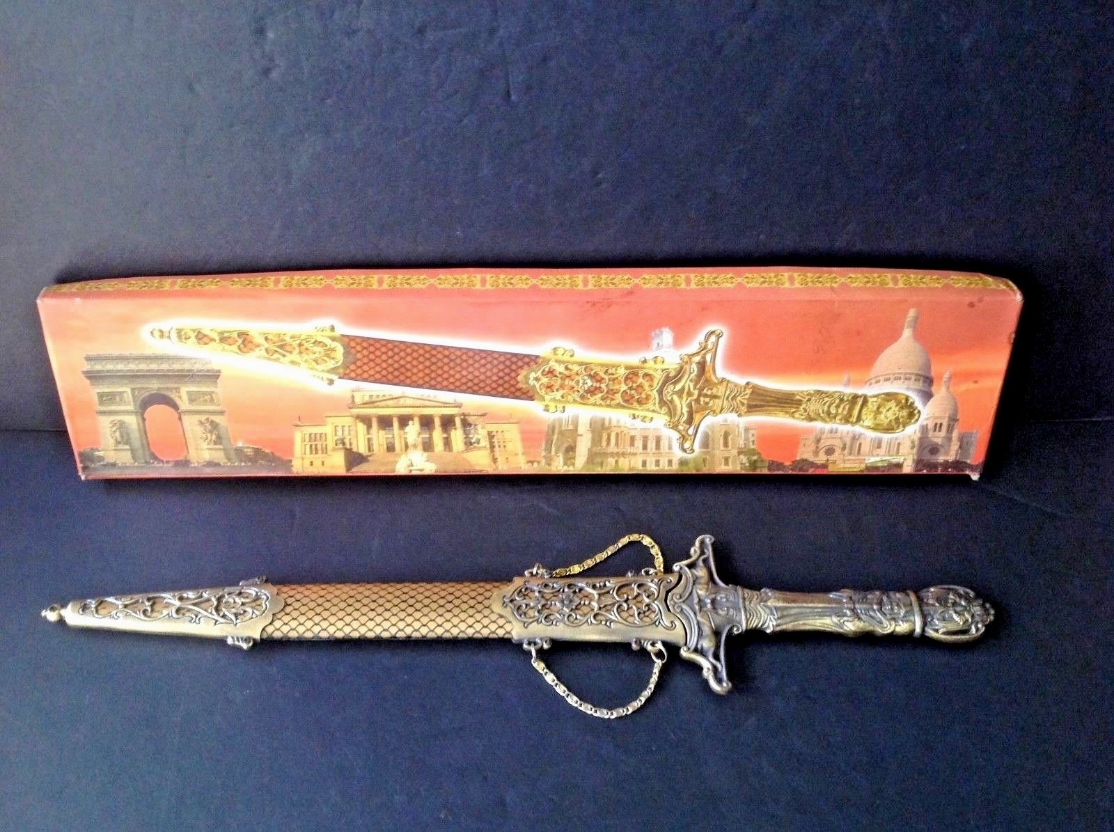 European Roman Style Decor Sword/Scabbard Stainless Steel Blade w/Original Box