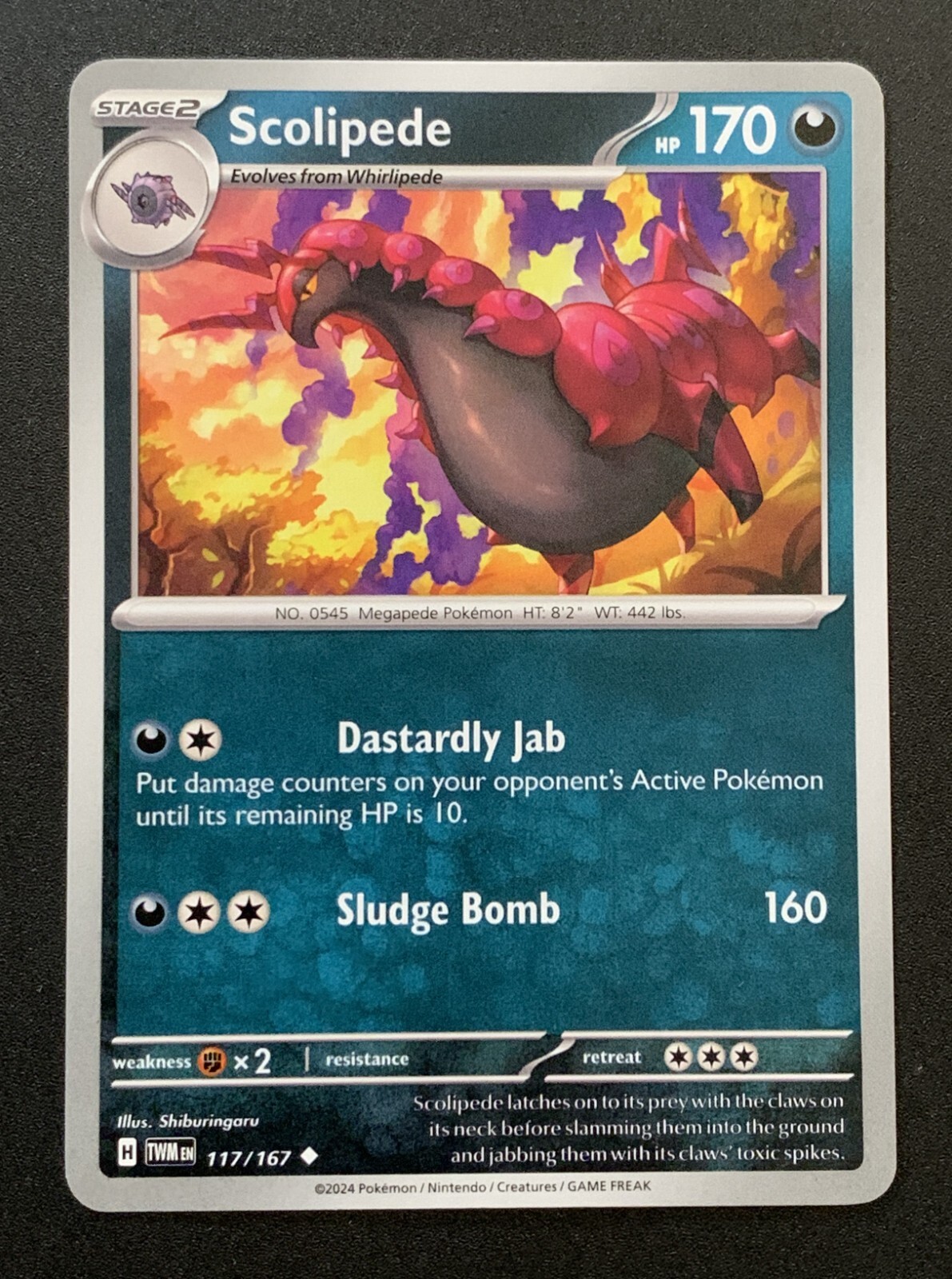 Scolipede – 117/167 – Reverse Holo – SV06: Twilight Masquerade – Pokemon TCG
