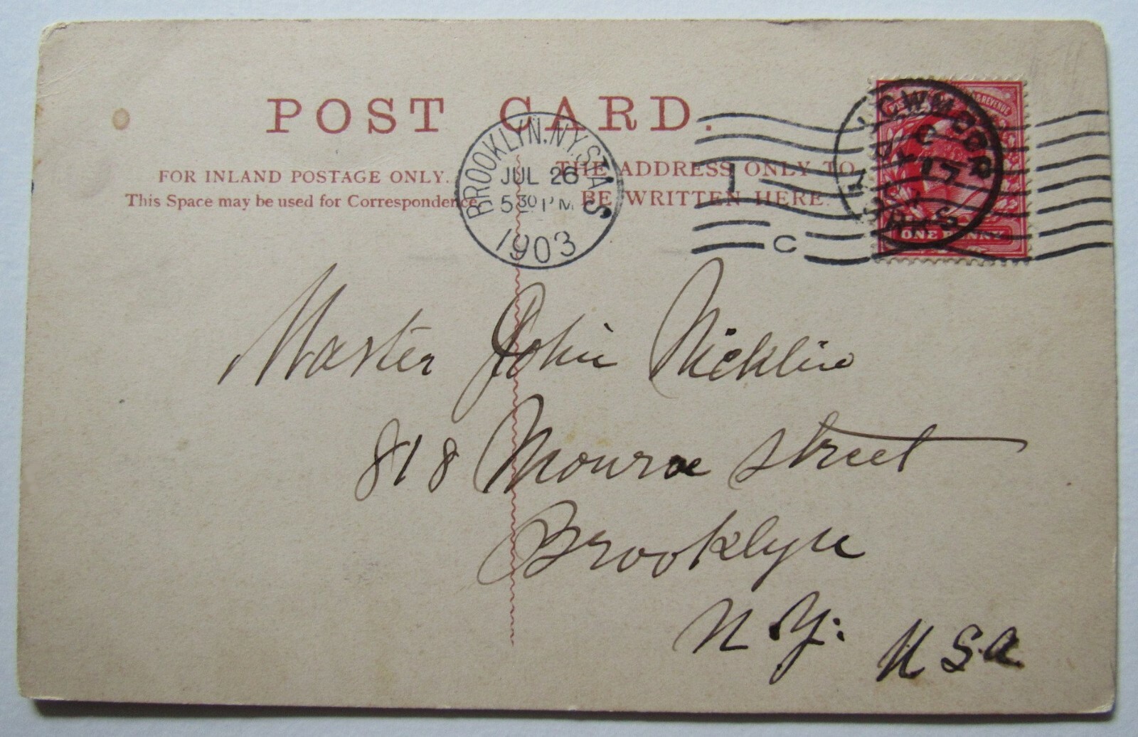 England Morecambe 1903 Postcard Seascape Lancashire UK