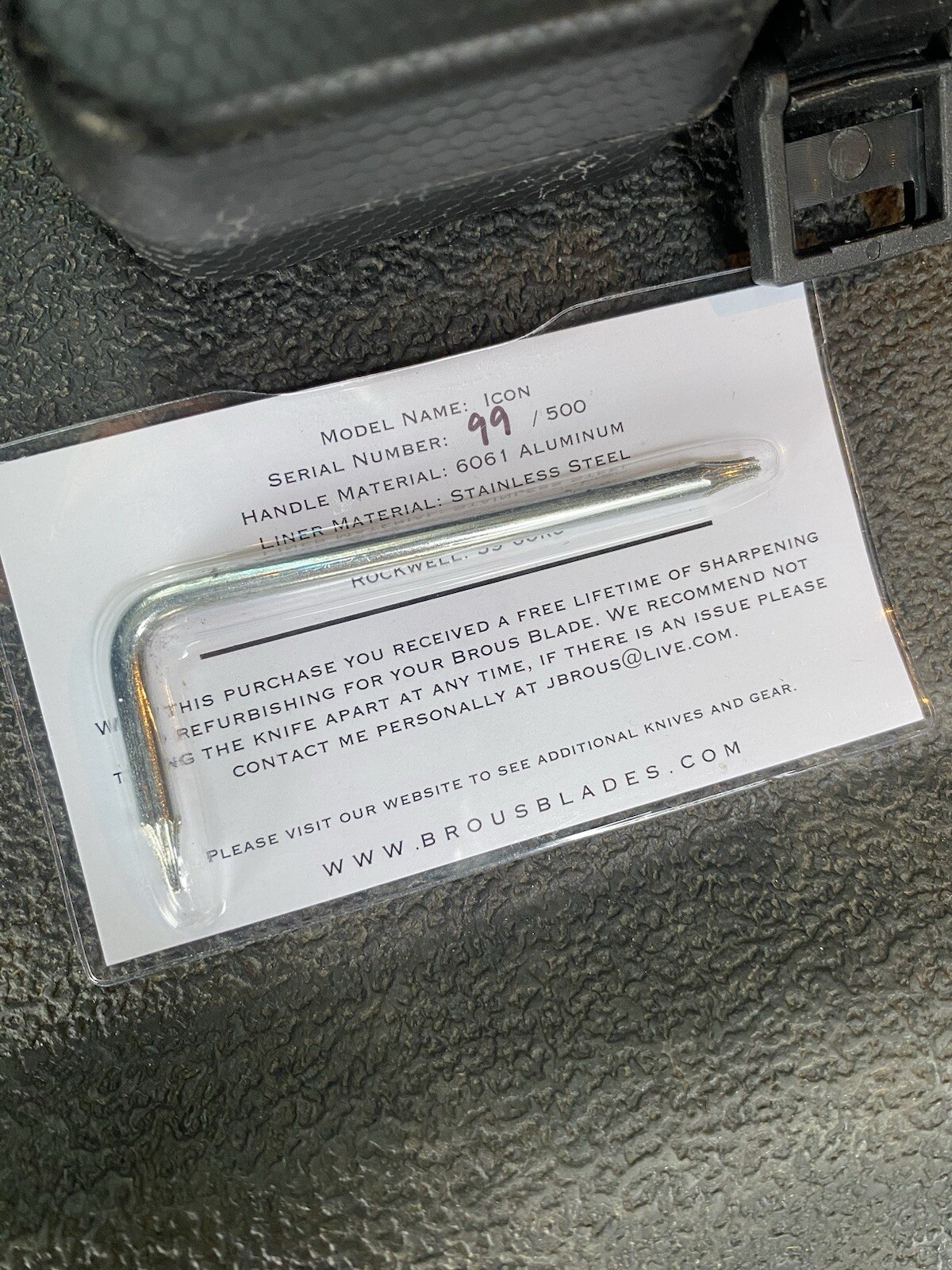 Brous Blades Icon #99/500 Folding Pocket Knife Blue And Silver w/ Box